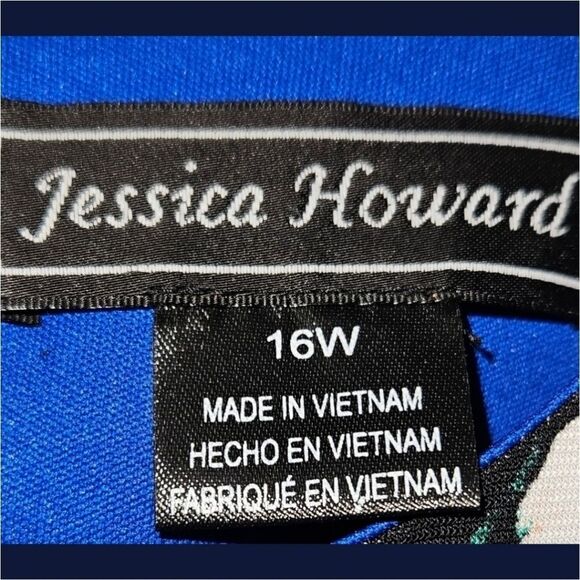 JESSICA HOWARD New Plus Size Tropical Floral Print Sleeveless Midi Dress 1X 16 - Picture 8 of 10